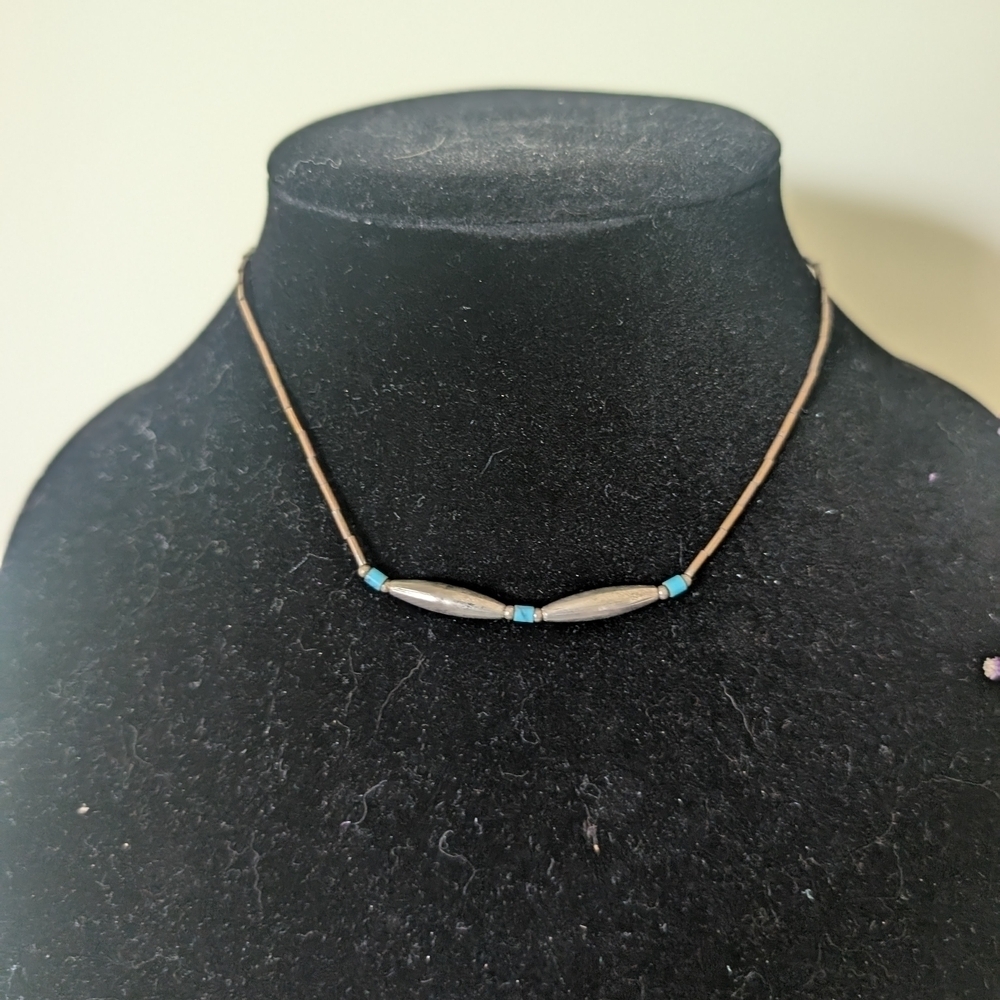 Elegant Blue and Silver Necklace